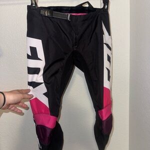Fox Racing 180 Lean Womens MX Offroad Pants Black Pink White 6 USA